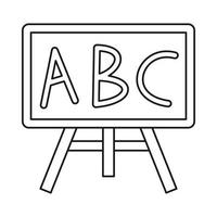 schoolbord met de brieven abc icoon, schets stijl vector