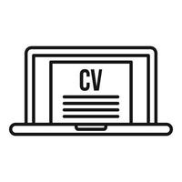 online laptop CV icoon, schets stijl vector