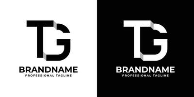 brief tg of gt monogram logo, geschikt voor ieder bedrijf met tg of gt initialen. vector