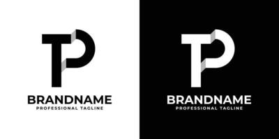 brief tp of pt monogram logo, geschikt voor ieder bedrijf met tp of pt initialen. vector