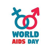 menselijk wereld AIDS dag logo set, vlak stijl vector