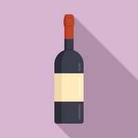 Italiaans wijn fles icoon, vlak stijl vector