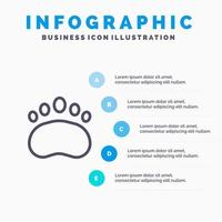 insigne onderwijs logo wetenschap zoölogie lijn icoon met 5 stappen presentatie infographics achtergrond vector