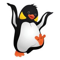 vrolijk pinguïn icoon, tekenfilm stijl vector
