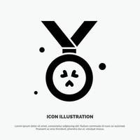 prijs medaille Ierland solide glyph icoon vector