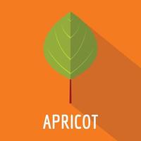 abrikoos blad icoon, vlak stijl vector