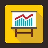 groeit tabel presentatie icoon, vlak stijl vector