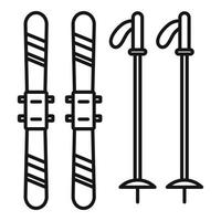 ski uitrusting icoon, schets stijl vector