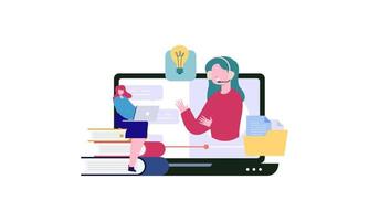 webinar concept. online opleiding. idee van online onderwijs illustratie vector