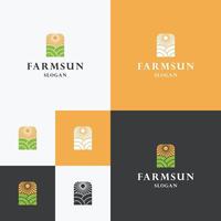 boerderij zon logo sjabloon vector illustratie ontwerp