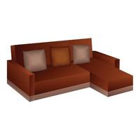 rust uit hoek sofa icoon, tekenfilm stijl vector