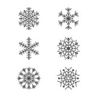 zwart en wit sneeuwvlok ontwerp vector