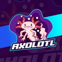 schattig roze axolotl karakter mascotte logo ontwerp vector