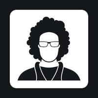 mannetje afro avatar icoon, gemakkelijk stijl vector