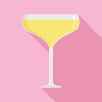 Champagne glas icoon, vlak stijl vector