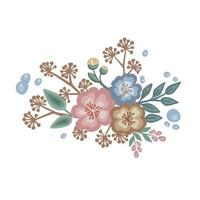 wilde bloemen roze en blauw vector