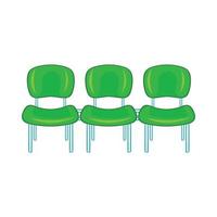 groen luchthaven stoelen icoon, tekenfilm stijl vector