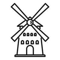 Frans windmolen icoon, schets stijl vector