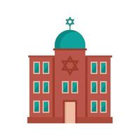 Joods synagoge icoon, vlak stijl vector