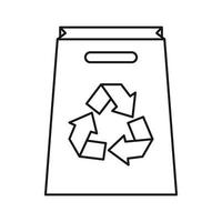 papier boodschappen doen zak met recycling symbool icoon vector