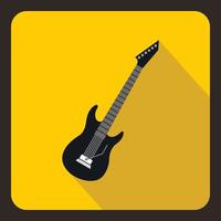 elektrisch gitaar icoon, vlak stijl vector