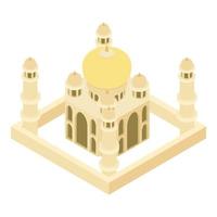 taj mahal icoon, tekenfilm stijl vector