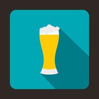 glas van bier icoon, vlak stijl vector