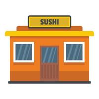 sushi winkel icoon, vlak stijl vector