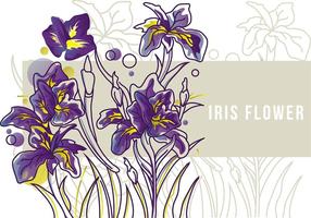 Iris Flower Banner Line Art vector