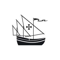schip van Columbus icoon, gemakkelijk stijl vector