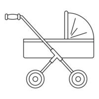 baby kinderwagen icoon, schets stijl vector