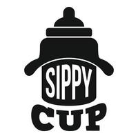 pasgeboren sippy kop logo, gemakkelijk stijl vector