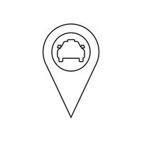 geo- taxi icoon, schets stijl vector