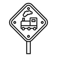 spoorweg weg teken icoon, schets stijl vector