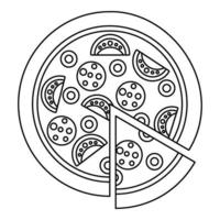 margarita pizza icoon, schets stijl vector