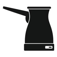 metaal koffie pot icoon, gemakkelijk stijl vector