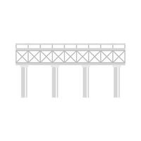 spoorweg brug icoon, vlak stijl vector