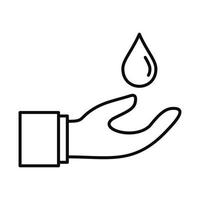 hand- opslaan water icoon, schets stijl vector