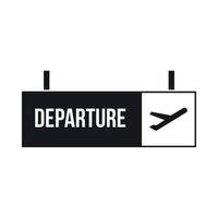 luchthaven vertrek teken icoon, gemakkelijk stijl vector