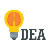 hersenen idee logo, vlak stijl vector