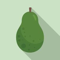 geheel avocado icoon, vlak stijl vector