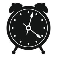 alarm klok icoon, gemakkelijk zwart stijl vector