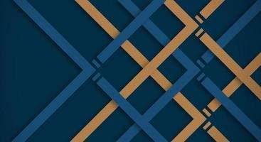 abstract donker blauw 3d achtergrond met goud lijnen papier besnoeiing stijl getextureerd. bruikbaar voor decoratief web lay-out, poster, banier, zakelijke brochure en congres sjabloon ontwerp vector