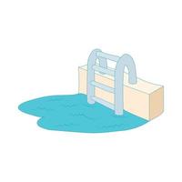 zwemmen zwembad ladder icoon, tekenfilm stijl vector