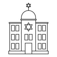 Joods synagoge icoon, schets stijl vector