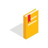 Gesloten geel boek met een bladwijzer icoon vector