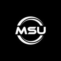 msu brief logo ontwerp in illustratie. vector logo, schoonschrift ontwerpen voor logo, poster, uitnodiging, enz.