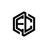 ec brief logo ontwerp in illustratie. vector logo, schoonschrift ontwerpen voor logo, poster, uitnodiging, enz.
