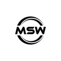 msw brief logo ontwerp in illustratie. vector logo, schoonschrift ontwerpen voor logo, poster, uitnodiging, enz.