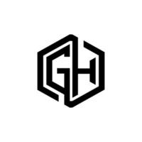 gh brief logo ontwerp in illustratie. vector logo, schoonschrift ontwerpen voor logo, poster, uitnodiging, enz.